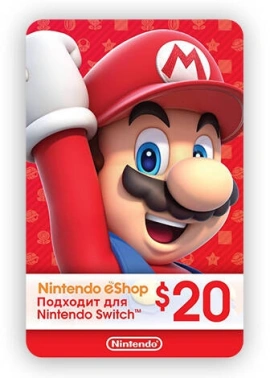 Карта оплаты пополнение игровой валюты Nintendo eShop 20 USD USA