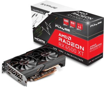 Видеокарта Sapphire PCI-E 4.0 11314-08-20G RX 6500 XT Gaming OC Pulse AMD Radeon RX 6500XT 8Gb 64bit GDDR6 2695/18000 HDMIx1 DPx1 HDCP Ret