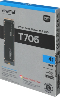Накопитель SSD Crucial PCIe 5.0 x4 4TB CT4000T705SSD3 T705