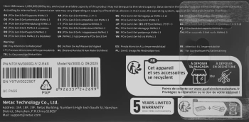 Накопитель SSD Netac PCIe 3.0 x4 512GB NT01NV3000Q-512-E4X