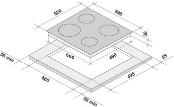 Варочная поверхность Krona ASTEN 60 BL