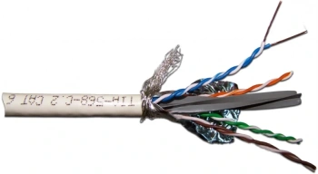 Кабель информационный Lanmaster LAN-6ASFTP-HFLT-GY кат.6A FTP 4 пары 23AWG LSZH внутренний 305м серый