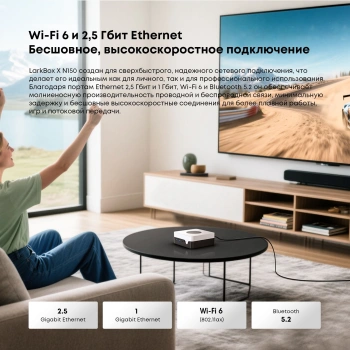 Неттоп Chuwi LarkBox X N150 (0.8) 16Gb SSD512Gb Graphics Windows 11 Pro 2.5xGbitEth+1xGbitEth WiFi BT черный/белый