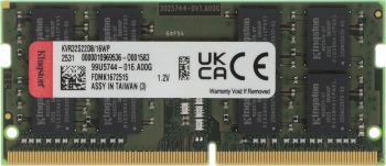 Память DDR4 16GB 3200MHz Kingston  KVR32S22D8/16WP