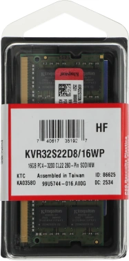 Память DDR4 16GB 3200MHz Kingston  KVR32S22D8/16WP