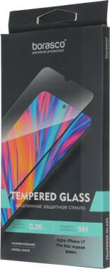 Защитное стекло для экрана BoraSCO черный для Apple iPhone 17 Pro Max 2.5D антиблик. 1шт. (75696)