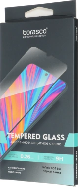 Защитное стекло для экрана BoraSCO черный для Infinix Hot 60i 2.5D антиблик. 1шт. (75854)