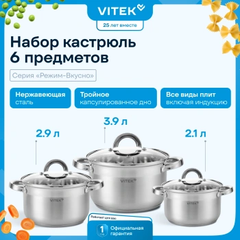 Набор кастрюль Vitek Режим Вкусно VT-SS2196