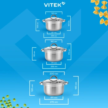 Набор кастрюль Vitek Режим Вкусно VT-SS2196