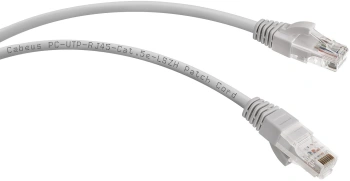 Патч-корд Cabeus PC-UTP-RJ45-CAT.5E-0.5M-LSZH U/UTP RJ-45 вил.-вилка RJ-45 кат.5E 0.5м серый LSZH