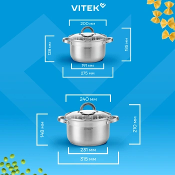 Набор кастрюль Vitek Режим Вкусно VT-SS2198