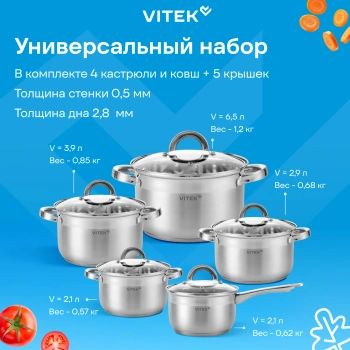 Набор посуды Vitek Режим Вкусно VT-SS2190