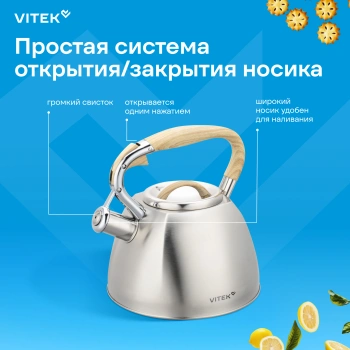 Чайник металлический Vitek Вдохновение VT-WK1520