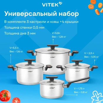 Набор посуды Vitek Вайб VT-SS1268