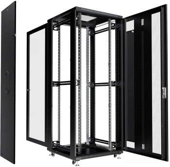 Шкаф серверный Cabeus (ND-05C-42U80/100-BK) напольный 42U 800x1000мм пер.дв.перфор. задн.дв.перфор. 800кг RAL 7035 900мм 132кг 220град. 2055мм IP20 сталь