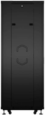 Шкаф коммутационный Cabeus (SH-05C-12U60/60-BK) напольный 12U 600x600мм пер.дв.стекл металл 800кг черный 500мм 730мм IP20 сталь