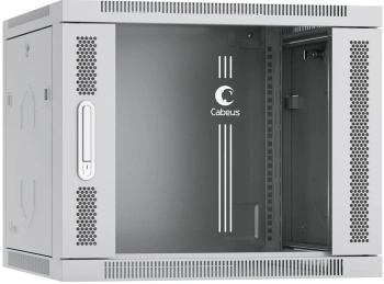 Шкаф коммутационный Cabeus (SH-05F-9U60/60) настенный 9U 600x600мм пер.дв.стекл 60кг серый 540мм 20кг 501мм IP20 сталь