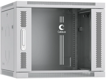 Шкаф коммутационный Cabeus (SH-05F-9U60/35) настенный 9U 600x350мм пер.дв.стекл 60кг серый 290мм 17кг 501мм IP20 сталь