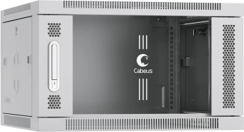 Шкаф коммутационный Cabeus (SH-05F-6U60/45) настенный 6U 600x450мм пер.дв.стекл 60кг серый 390мм 16кг 368мм IP20 сталь