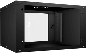 Шкаф коммутационный Cabeus (WSC-05D-6U55/45-BK) настенный 6U 550x450мм пер.дв.стекл 30кг черный 390мм 11кг 220град. 320мм IP20 сталь