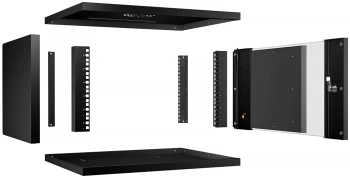 Шкаф коммутационный Cabeus (WSC-05D-6U55/45-BK) настенный 6U 550x450мм пер.дв.стекл 30кг черный 390мм 11кг 220град. 320мм IP20 сталь