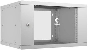Шкаф коммутационный Cabeus (WSC-05D-6U55/45) настенный 6U 550x450мм пер.дв.стекл 30кг серый 390мм 11кг 220град. 320мм IP20 сталь