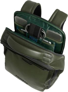 Рюкзак мужской Piquadro Ael CA6923S142/VE зеленый тимьяновый кожа/микроф.