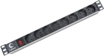 Блок распределения питания Cabeus PDU-8P гор.размещ. 8xSchuko 10A C14 2м