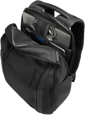 Рюкзак мужской Piquadro Lyss CA6928S143BM/N черный полиуретан/полиэстер/натур.кожа