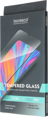Защитное стекло для экрана BoraSCO черный для Realme C71 2.5D антиблик. 1шт. (75599)