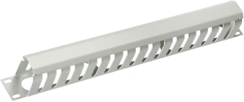 Кабельный органайзер горизонтальный Cabeus JB07-1U-GY односторонний кольца 1U шир.:19