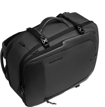 Рюкзак мужской Piquadro Lyss CA6929S143BM/N черный полиуретан/полиэстер/натур.кожа