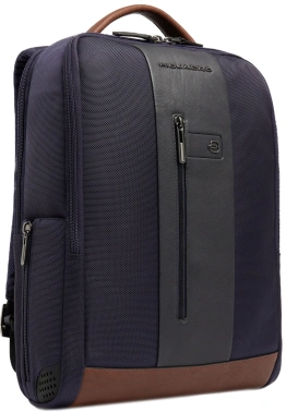 Рюкзак мужской Piquadro Brief2 CA4818BR2/BLUCU темно-синий/коричневый нейлон/натур.кожа