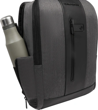Рюкзак мужской Piquadro Brief2 CA4818BR2/GRN серый/черный нейлон/натур.кожа