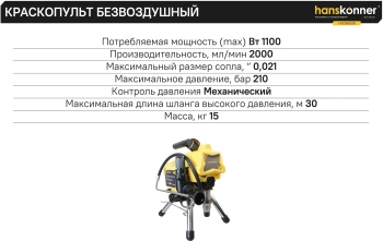 Краскопульт Hanskonner HSG9663B