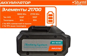 Батарея аккумуляторная Sturm!  SBP1808HP