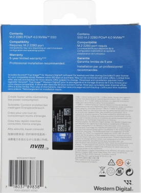 Накопитель SSD WD PCIe 4.0 x4 4TB WDS400T4B0E SN5000