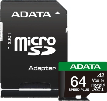 Флеш карта microSDXC 64GB A-Data  UD64GUI3V30A2SP-RA1