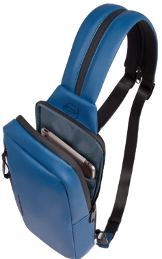 Рюкзак слинг Piquadro C20W CA6466C2OW/AV серо-голубой полиуретан