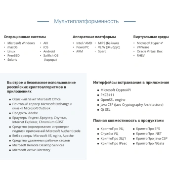 Ключ активации КриптоПро CSP версии 5.0 на 1 р.м., бесср. (CRYPTOPRO-CSP50-1WS)