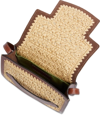 Сумка кросс-боди женская The Bridge Lucrezia Wow 041920KW/14 коричневая/бежевая натур.кожа/рафия