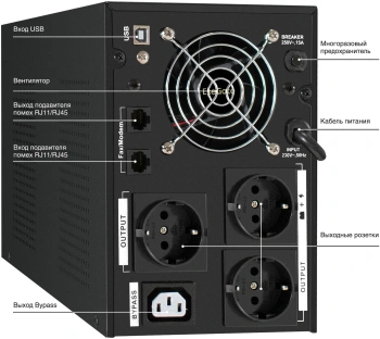 Источник бесперебойного питания Exegate SineTower SN-2000.LCD.AVR.3SH.1C13.RJ.USB