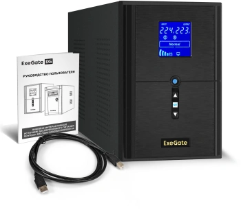 Источник бесперебойного питания Exegate SineTower SN-2000.LCD.AVR.3SH.1C13.RJ.USB