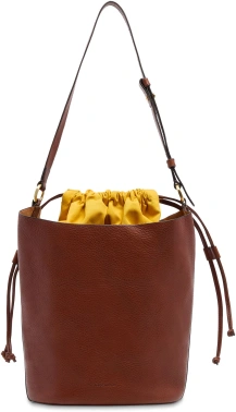 Сумка ведро женская The Bridge Luce Soft 042336D3/14 коричневая/зеленая натур.кожа/текстиль