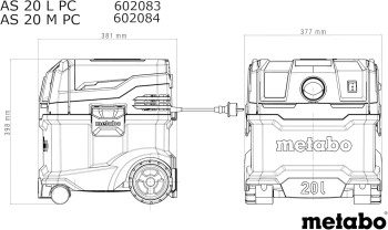 Строительный пылесос Metabo AS 20 L PC