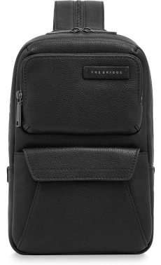 Рюкзак слинг мужской The Bridge Ludovico 053126LZ/7R черный кожа