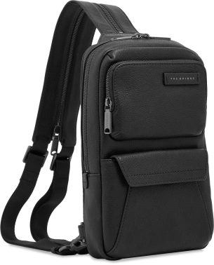 Рюкзак слинг мужской The Bridge Ludovico 053126LZ/7R черный кожа