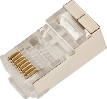 Коннектор Lanmaster (TWT-PL45/S-8P8C/JR100) STP кат.5E RJ45 прозрачный (упак.:100шт)