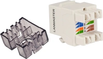 Модуль Lanmaster LAN-OK45U6/180N-WH информ. KeystoneRJ45 кат.6 UTP бел.