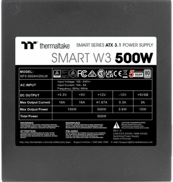 Блок питания Thermaltake ATX 500W Smart W3 Gen.5